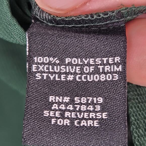 Mod X Evergreen Mesh Ladder Lace Sleeve Keyhole Back Tiered Tulle Top Women's XS - Picture 5 of 12